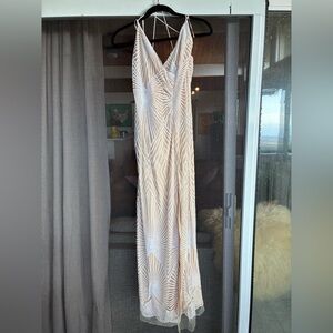 Formal Cream and White Dress